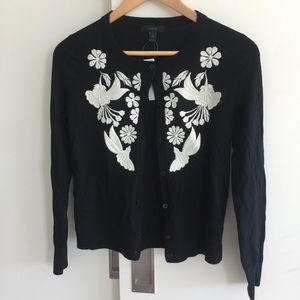 J Crew NWT Jackie cardigan w/embroidery szXS